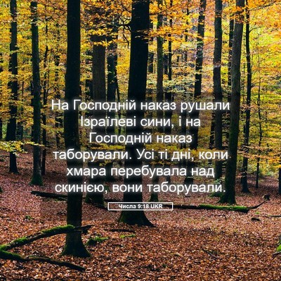 Picture 05 - Числа 9:18 UKR - На Господній наказ рушали - Bible Verse Picture