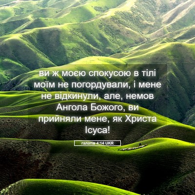 Picture 05 - галатів 4:14 UKR - ви ж моєю спокусою в тілі - Bible Verse Picture