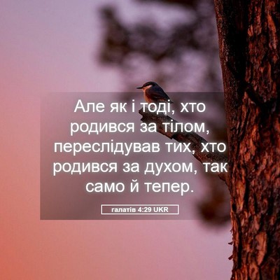 Picture 05 - галатів 4:29 UKR - Але як і тоді, хто родився - Bible Verse Picture