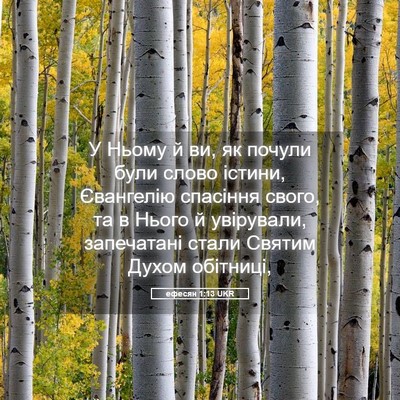 Picture 05 - ефесян 1:13 UKR - У Ньому й ви, як почули були - Bible Verse Picture