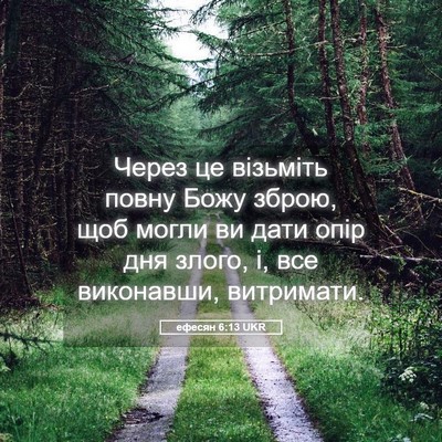 Picture 05 - ефесян 6:13 UKR - Через це візьміть повну - Bible Verse Picture