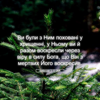 Picture 05 - колоссян 2:12 UKR - Ви були з Ним поховані у - Bible Verse Picture