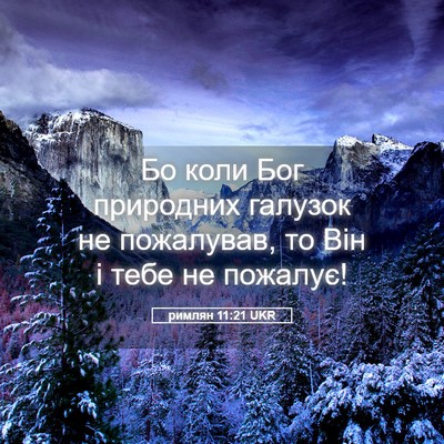 Picture 05 - римлян 11:21 UKR - Бо коли Бог природних - Bible Verse Picture