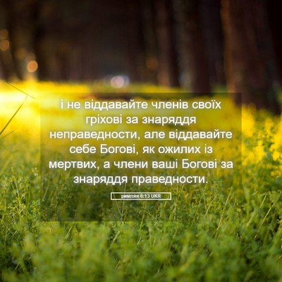 Picture 05 - римлян 6:13 UKR - і не віддавайте членів - Bible Verse Picture