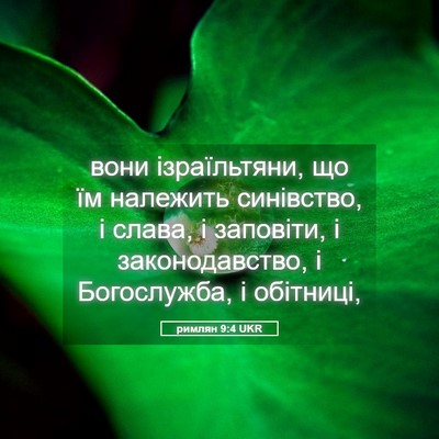 Picture 05 - римлян 9:4 UKR - вони ізраїльтяни, що їм - Bible Verse Picture