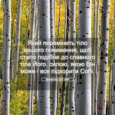 Picture 05 - филип'ян 3:21 UKR - Який перемінить тіло - Bible Verse Picture