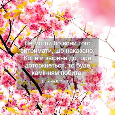 Picture 05 - євреїв 12:20 UKR - Не могли бо вони того - Bible Verse Picture