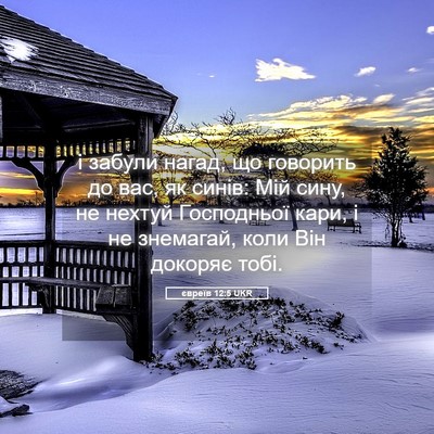 Picture 05 - євреїв 12:5 UKR - і забули нагад, що говорить - Bible Verse Picture