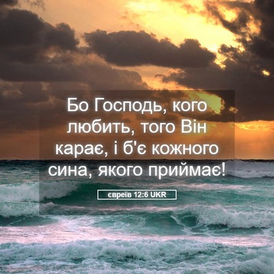 Picture 05 - євреїв 12:6 UKR - Бо Господь, кого любить, - Bible Verse Picture