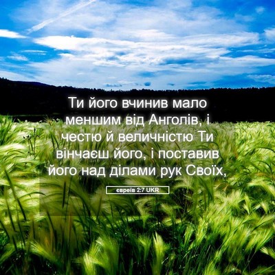 Picture 05 - євреїв 2:7 UKR - Ти його вчинив мало меншим - Bible Verse Picture