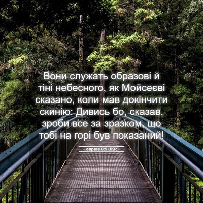 Picture 05 - євреїв 8:5 UKR - Вони служать образові й - Bible Verse Picture