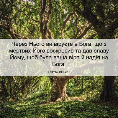 Picture 06 - 1 Петра 1:21 UKR - Через Нього ви віруєте в - Bible Verse Picture