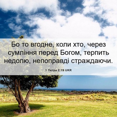 Picture 06 - 1 Петра 2:19 UKR - Бо то вгодне, коли хто, - Bible Verse Picture