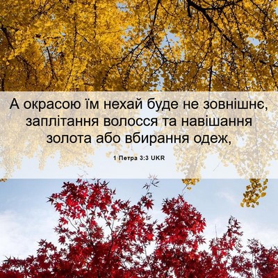 Picture 06 - 1 Петра 3:3 UKR - А окрасою їм нехай буде не - Bible Verse Picture