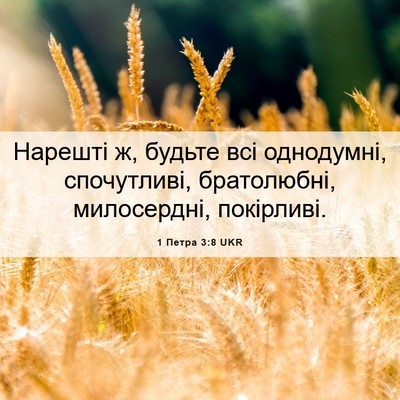 Picture 06 - 1 Петра 3:8 UKR - Нарешті ж, будьте всі - Bible Verse Picture
