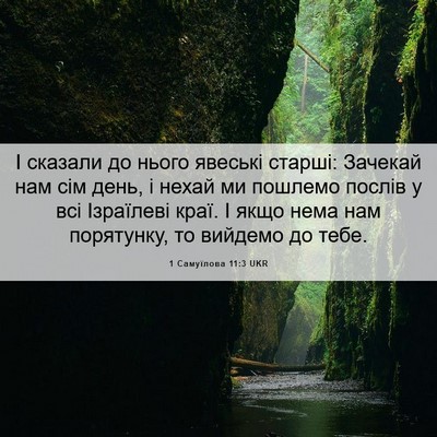 Picture 06 - 1 Самуїлова 11:3 UKR - І сказали до нього явеські - Bible Verse Picture