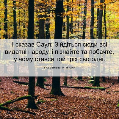 Picture 06 - 1 Самуїлова 14:38 UKR - І сказав Саул: Зійдіться - Bible Verse Picture