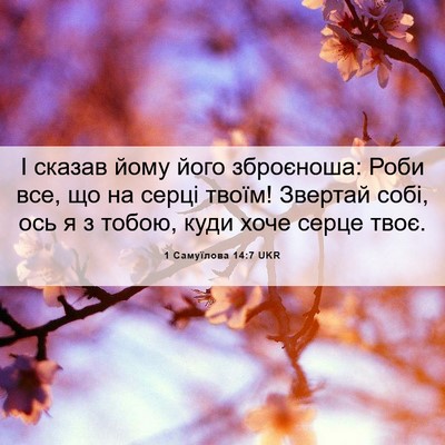 Picture 06 - 1 Самуїлова 14:7 UKR - І сказав йому його - Bible Verse Picture