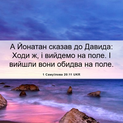 Picture 06 - 1 Самуїлова 20:11 UKR - А Йонатан сказав до Давида: - Bible Verse Picture