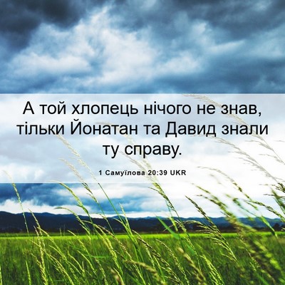 Picture 06 - 1 Самуїлова 20:39 UKR - А той хлопець нічого не - Bible Verse Picture