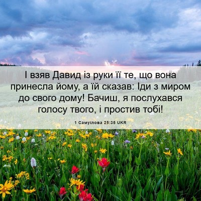 Picture 06 - 1 Самуїлова 25:35 UKR - І взяв Давид із руки її те, - Bible Verse Picture