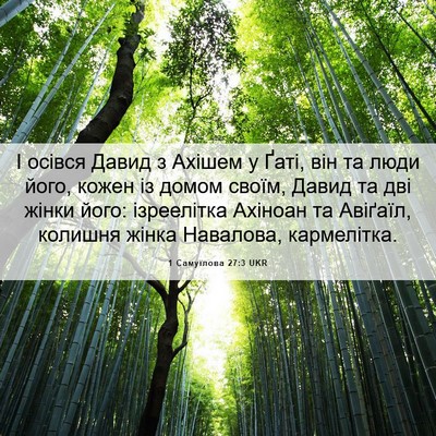 Picture 06 - 1 Самуїлова 27:3 UKR - І осівся Давид з Ахішем у - Bible Verse Picture