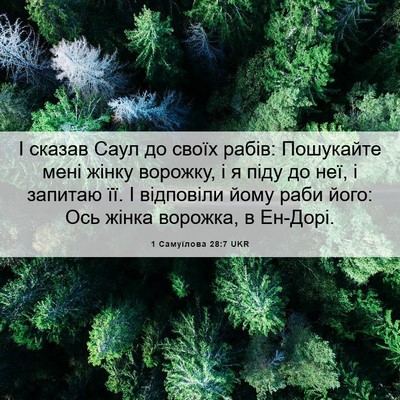 Picture 06 - 1 Самуїлова 28:7 UKR - І сказав Саул до своїх - Bible Verse Picture