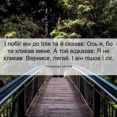 Picture 06 - 1 Самуїлова 3:5 UKR - І побіг він до Ілія та й - Bible Verse Picture