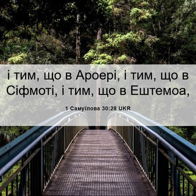 Picture 06 - 1 Самуїлова 30:28 UKR - і тим, що в Ароері, і тим, що - Bible Verse Picture