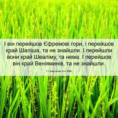 Picture 06 - 1 Самуїлова 9:4 UKR - І він перейшов Єфремові - Bible Verse Picture