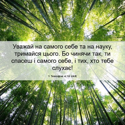 Picture 06 - 1 Тимофію 4:16 UKR - Уважай на самого себе та на - Bible Verse Picture