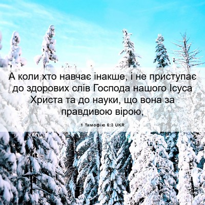 Picture 06 - 1 Тимофію 6:3 UKR - А коли хто навчає інакше, і - Bible Verse Picture