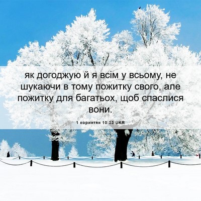 Picture 06 - 1 коринтян 10:33 UKR - як догоджую й я всім у - Bible Verse Picture