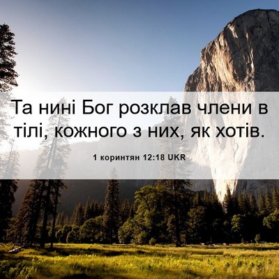Picture 06 - 1 коринтян 12:18 UKR - Та нині Бог розклав члени в - Bible Verse Picture