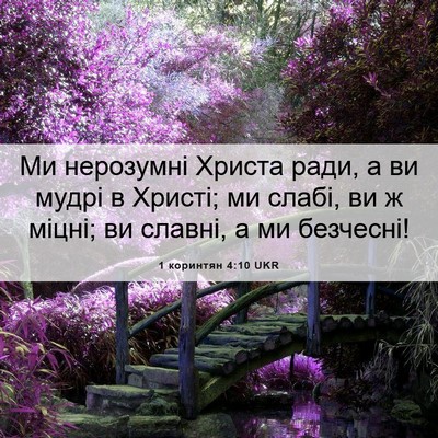 Picture 06 - 1 коринтян 4:10 UKR - Ми нерозумні Христа ради, а - Bible Verse Picture