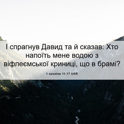 Picture 06 - 1 хроніки 11:17 UKR - І спрагнув Давид та й - Bible Verse Picture