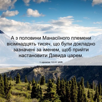 Picture 06 - 1 хроніки 12:31 UKR - А з половини Манасіїного - Bible Verse Picture