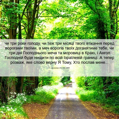 Picture 06 - 1 хроніки 21:12 UKR - чи три роки голоду, чи теж - Bible Verse Picture