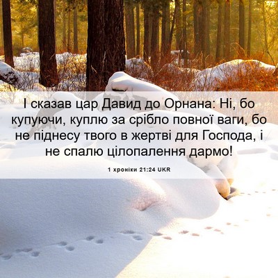 Picture 06 - 1 хроніки 21:24 UKR - І сказав цар Давид до - Bible Verse Picture
