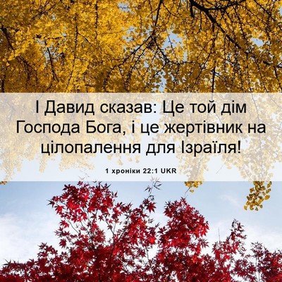 Picture 06 - 1 хроніки 22:1 UKR - І Давид сказав: Це той дім - Bible Verse Picture