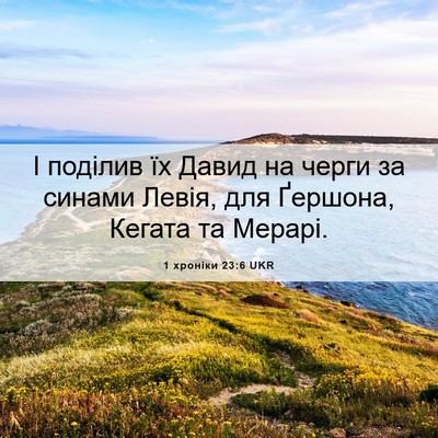 Picture 06 - 1 хроніки 23:6 UKR - І поділив їх Давид на черги - Bible Verse Picture
