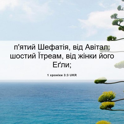 Picture 06 - 1 хроніки 3:3 UKR - п'ятий Шефатія, від Авітал; - Bible Verse Picture
