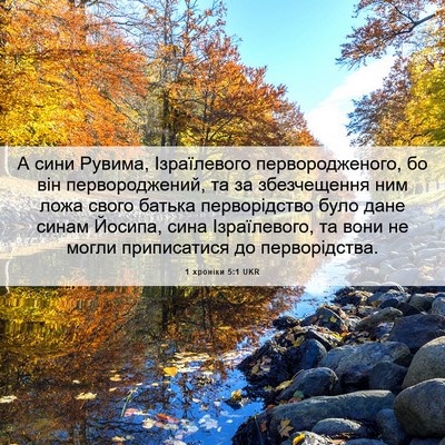 Picture 06 - 1 хроніки 5:1 UKR - А сини Рувима, Ізраїлевого - Bible Verse Picture