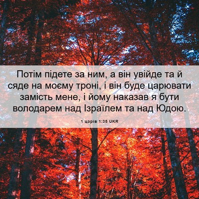 Picture 06 - 1 царів 1:35 UKR - Потім підете за ним, а він - Bible Verse Picture