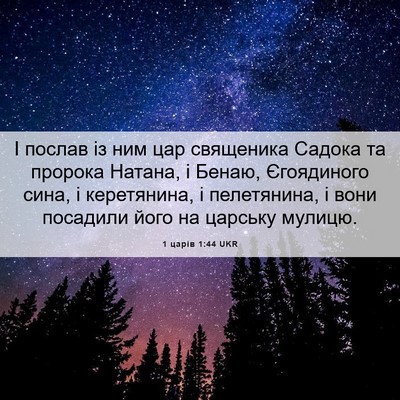 Picture 06 - 1 царів 1:44 UKR - І послав із ним цар - Bible Verse Picture