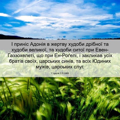 Picture 06 - 1 царів 1:9 UKR - І приніс Адонія в жертву - Bible Verse Picture