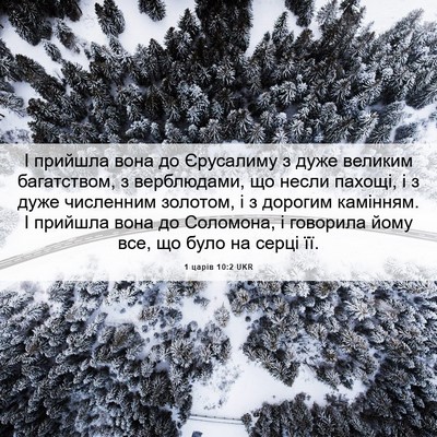 Picture 06 - 1 царів 10:2 UKR - І прийшла вона до - Bible Verse Picture