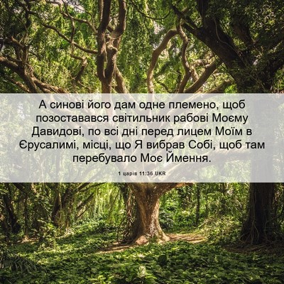 Picture 06 - 1 царів 11:36 UKR - А синові його дам одне - Bible Verse Picture