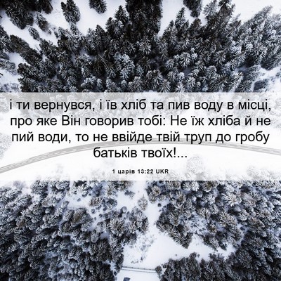 Picture 06 - 1 царів 13:22 UKR - і ти вернувся, і їв хліб та - Bible Verse Picture