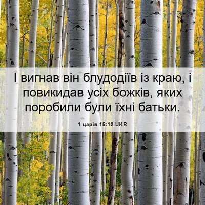 Picture 06 - 1 царів 15:12 UKR - І вигнав він блудодіїв із - Bible Verse Picture